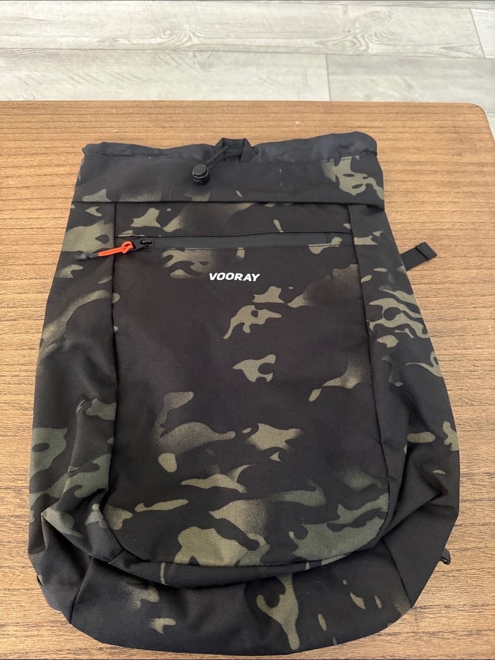 VOORAY Black & Olive Camo Drawstring Cinch Backpack New no tags OS